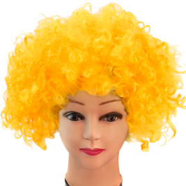 peluca afro amarillo 