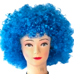 peluca afro azul 