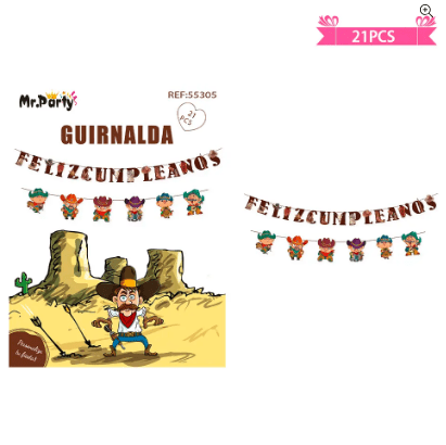 Guirnaldas de vaqueros del oeste  21pcs