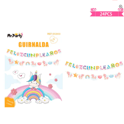 Guirnaldas de unicornio 24pcs