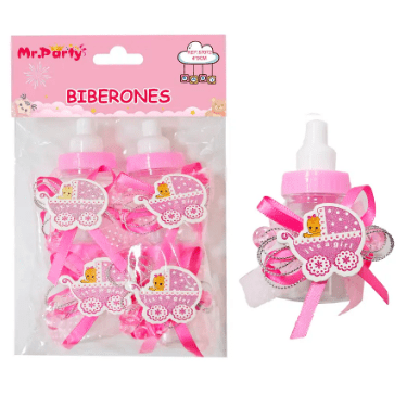Adornos de biberones para baby shower