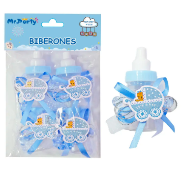 Adornos de biberones para baby shower