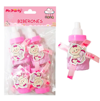 Adornos de biberones para baby shower 4pcs
