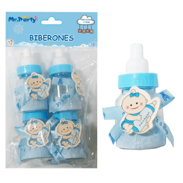 Adornos de biberones para baby shower 4pcs