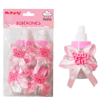 Adornos de biberones para baby shower 4pcs