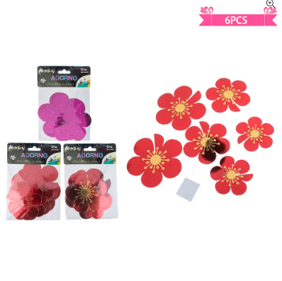 Adornos decorativos flores 6pcs