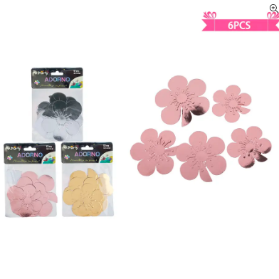 Adornos decorativos flores 6pcs
