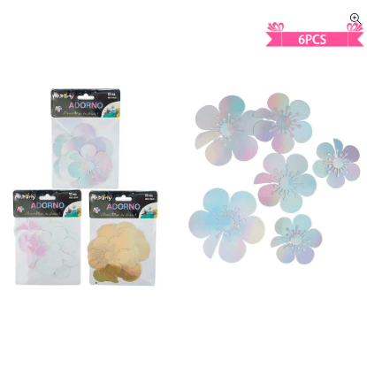 Adornos decorativos flores 6pcs