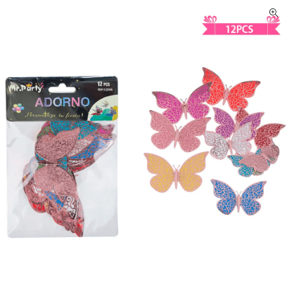 Adorno decorativo mariposa 12pcs