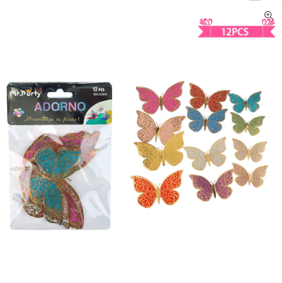 Adorno decorativo mariposa 12pcs
