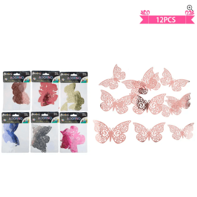 Adorno decorativo mariposa 12pcs