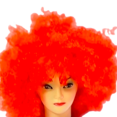 peluca afro gigante roja 