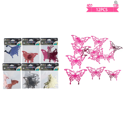 Adorno decorativo mariposa 12pcs