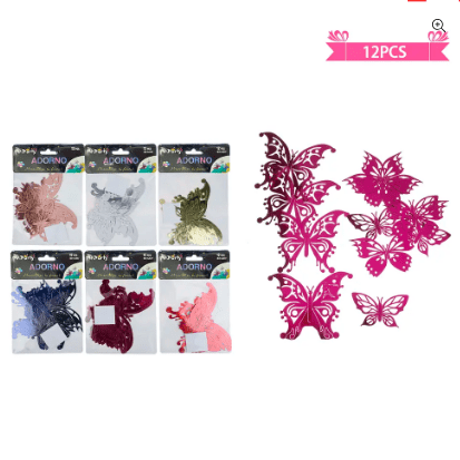 Adorno decorativo mariposa 12pcs
