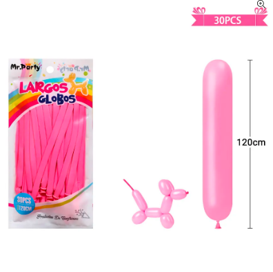 Globos largos rosa  30pcs