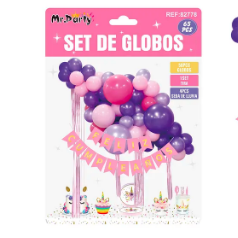 Arco de globos látex con colgantes de unicornio 37pcs