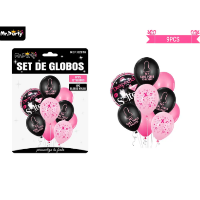 Set globos de látex despedida de soltera 9pcs