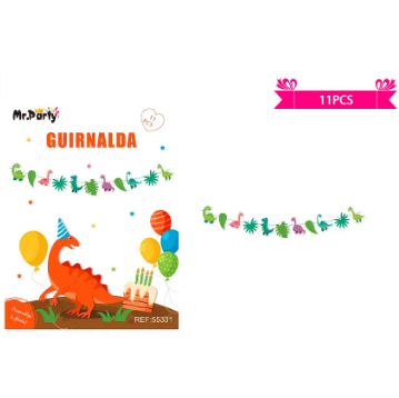 Guirnalda de dinosaurio 11pcs