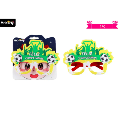 Lentes cotillón feliz cumpleaños con fútbol