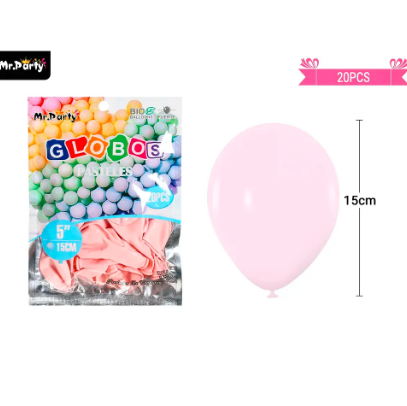 Globos de látex color pastel rosa 20pcs