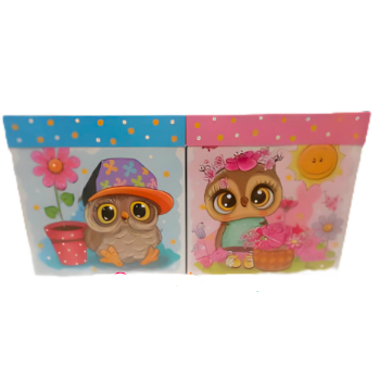 caja de regalo buho -buha  30 x 330  cms .