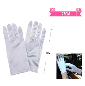 Guantes cortos blanco de cotillón adulto