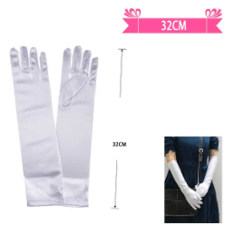 Guantes largos blancos de cotillón niño