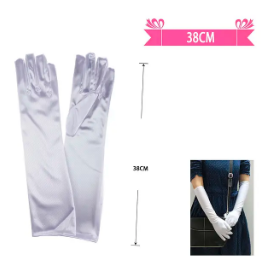 Guantes largos blancos de cotillón adulto