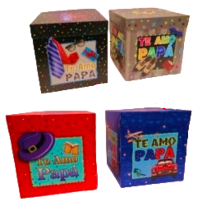 caja de regalo te amo papa 22 x 22  cms .