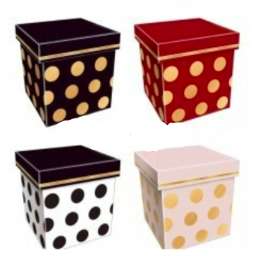 caja de regalo lunares 22x22 cms.
