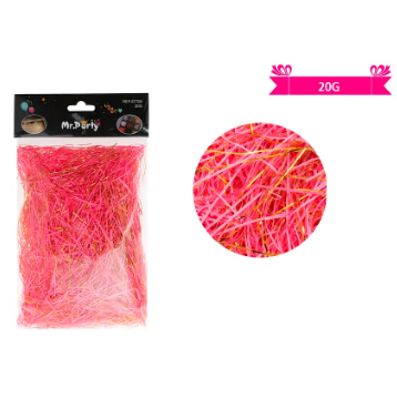 Relleno de papel rosado con dorado metálico