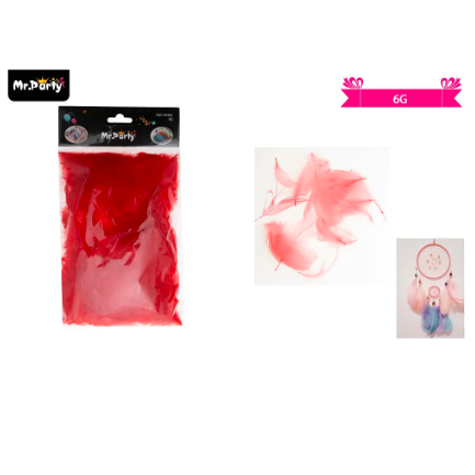 Plumas decorativas rojo 6g