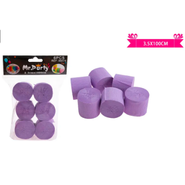 Festón de fiesta decorativo lila 6pcs