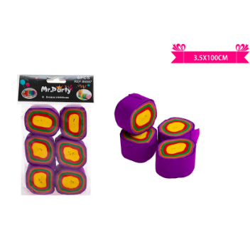 Festón fino de fiesta decorativo morado/multicolor 6pcs