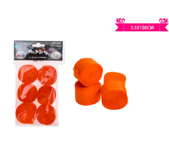 Festón fino de fiesta decorativo naranja 6pcs