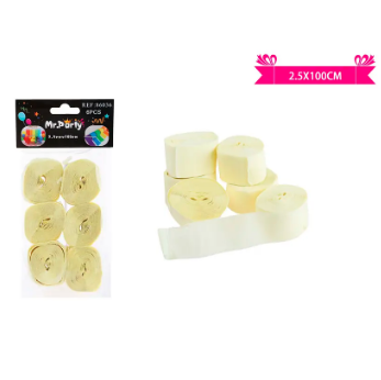 Festón fino de fiesta decorativo beige 6pcs