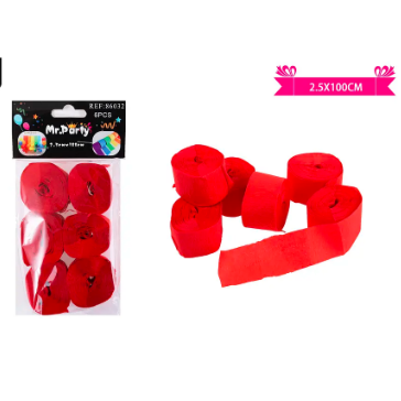 Festón fino de fiesta decorativo rojo 6pcs