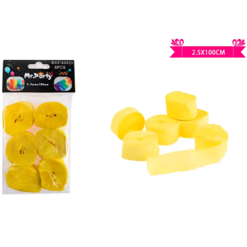 Festón fino de fiesta decorativo amarillo 6pcs