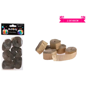Festón fino de fiesta decorativo dorado 6pcs