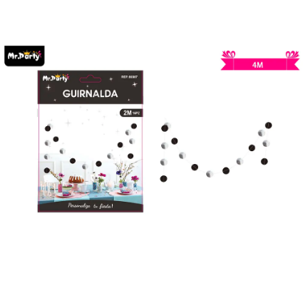 Guirnaldas plateado y negro