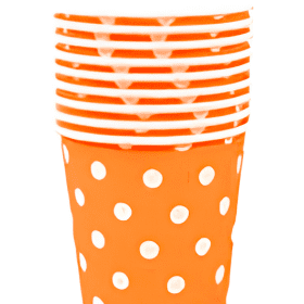 vasos lunares naranjo  (10 unds.)
