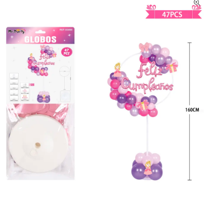 Arco de globos con base princesa 47pcs
