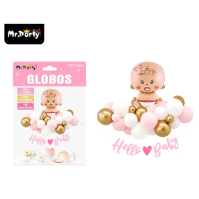 Set de globos látex baby shower rosado 31pcs