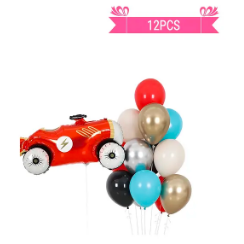 Set de globos látex con autos cars 12pcs