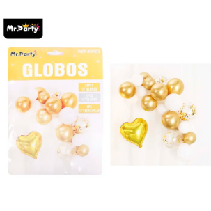 Set de globos látex dorado 28pcs