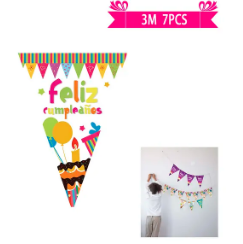 Guirnaldas banderín triángulo 3m 7pcs