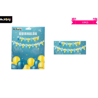 Guirnaldas con luz feliz cumpleaños