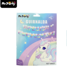 Guirnaldas con luz feliz cumpleaños unicornio