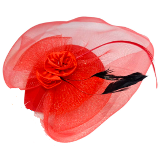 tocado flor rojo