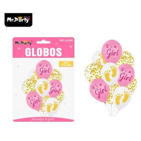 Set de globos de látex 10pcs baby shower it's a girl